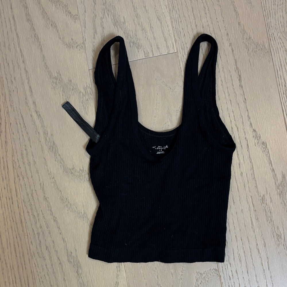 Urban Outfitters Black Ribbed Seamless Crop Top